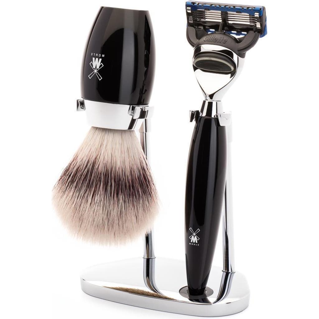 Mühle Kosmo Black 3-piece Silvertip Fiber & Fusion Shaving Set In Black