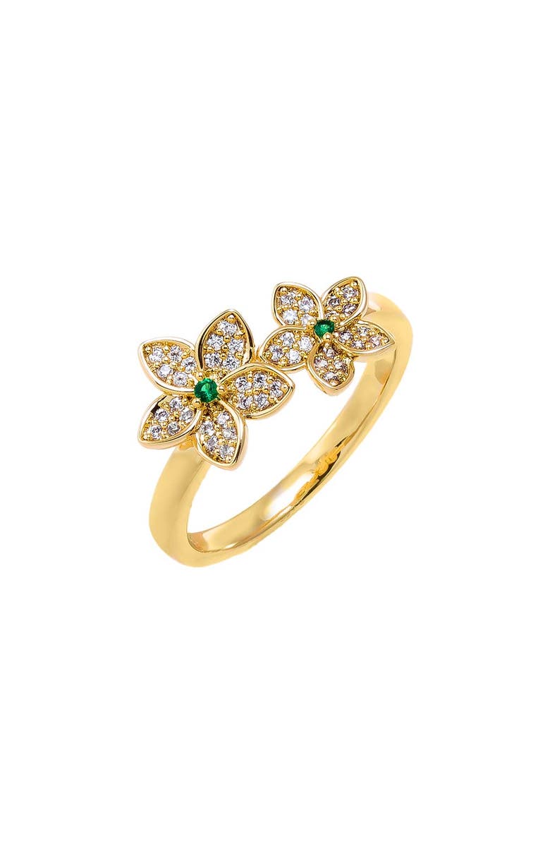BY ADINA EDEN Pave Double Flower Ring, Main, color, 