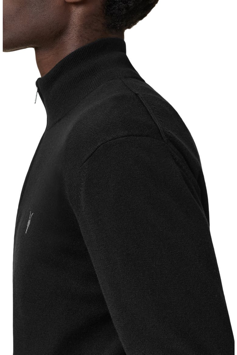 Kilburn Funnel Neck Wool Blend Quarter Zip Sweater, Alternate, color, BLACK