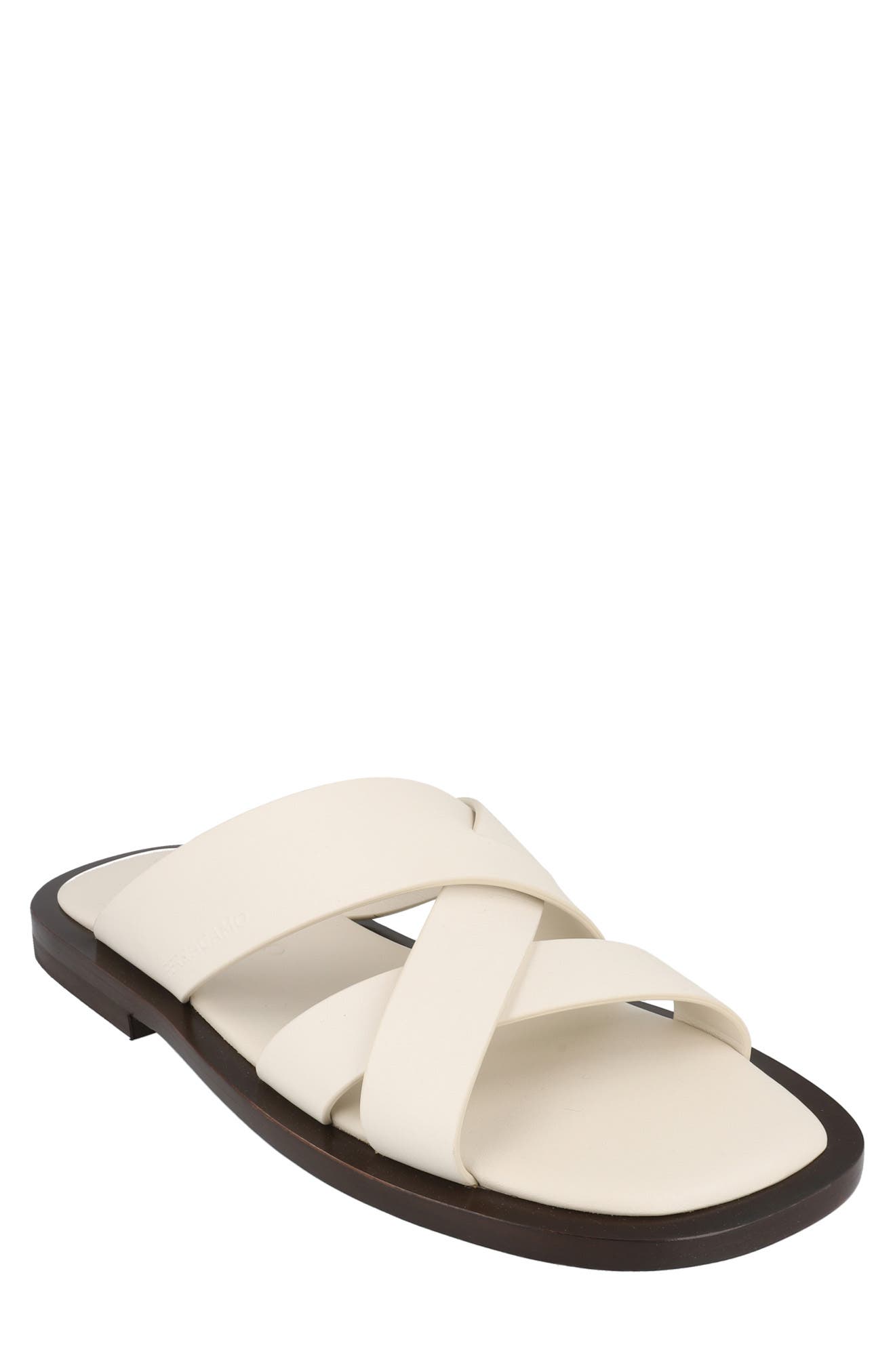 FERRAGAMO Crossover Slide Sandal, Main, color, 