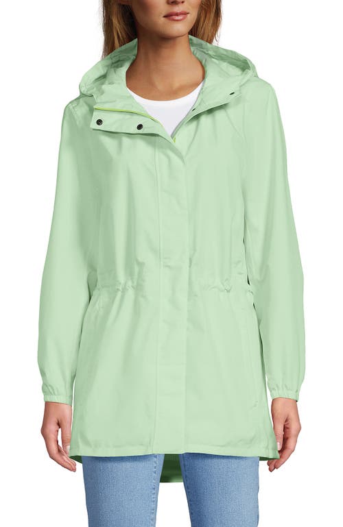 Lands' End Squall Packable Waterproof Raincoat In Icy Mint Green