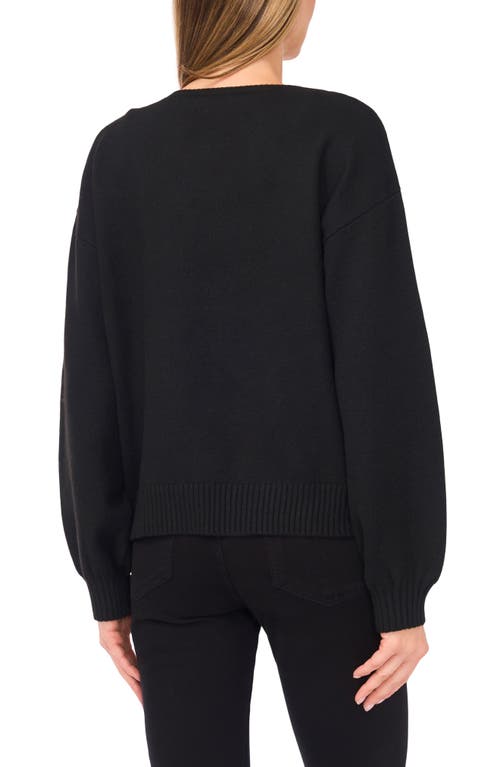 Cece Bow Accent Cardigan In Black