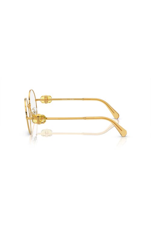 Swarovski 53mm Round Optical Glasses In Gold