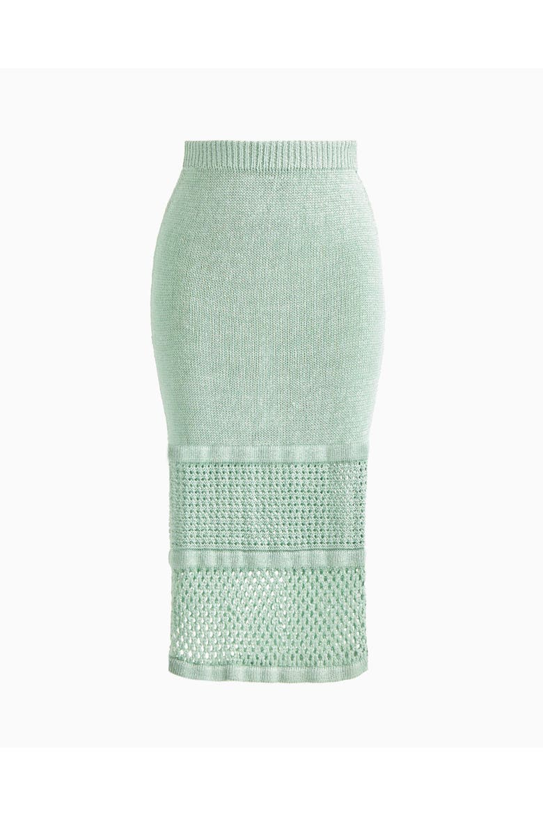 Ruby crochet midi skirt, Alternate, color, Misty Jade