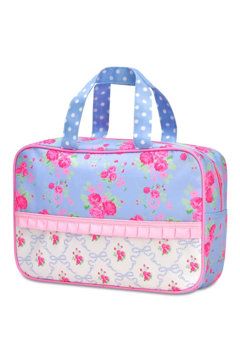 Kids' Ditsy Large Cosmetic Bag, Alternate, color, BLUE MULTI