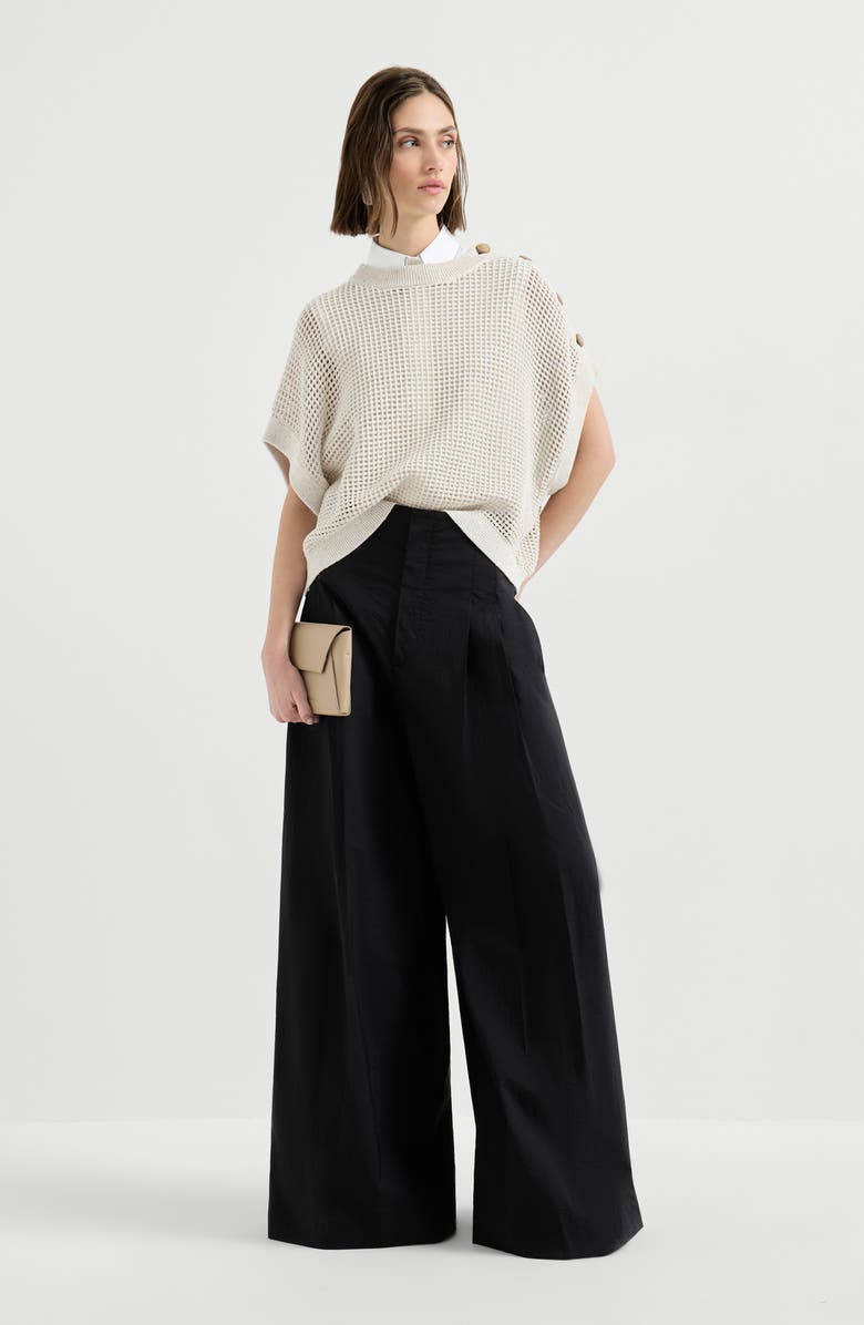Brunello Cucinelli Maxi trousers, Alternate, color, Black