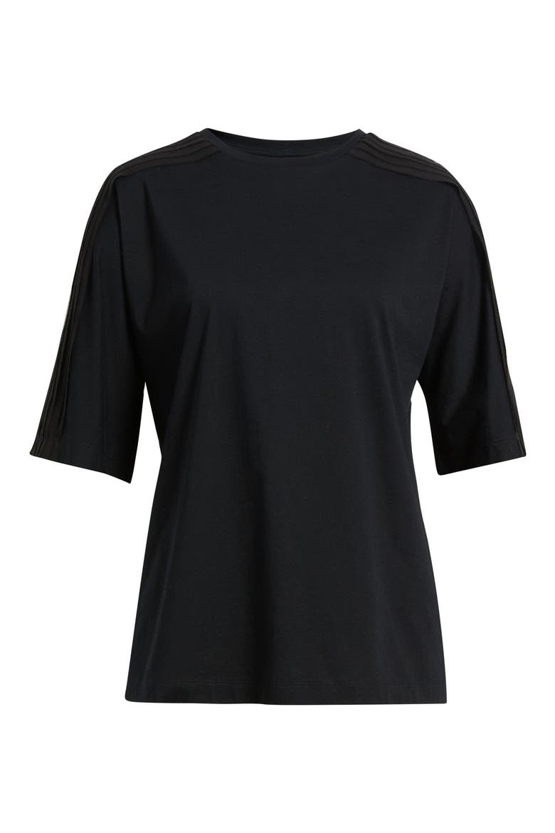Elaxya Shoulder Pleat T-Shirt, Alternate, color, BLACK
