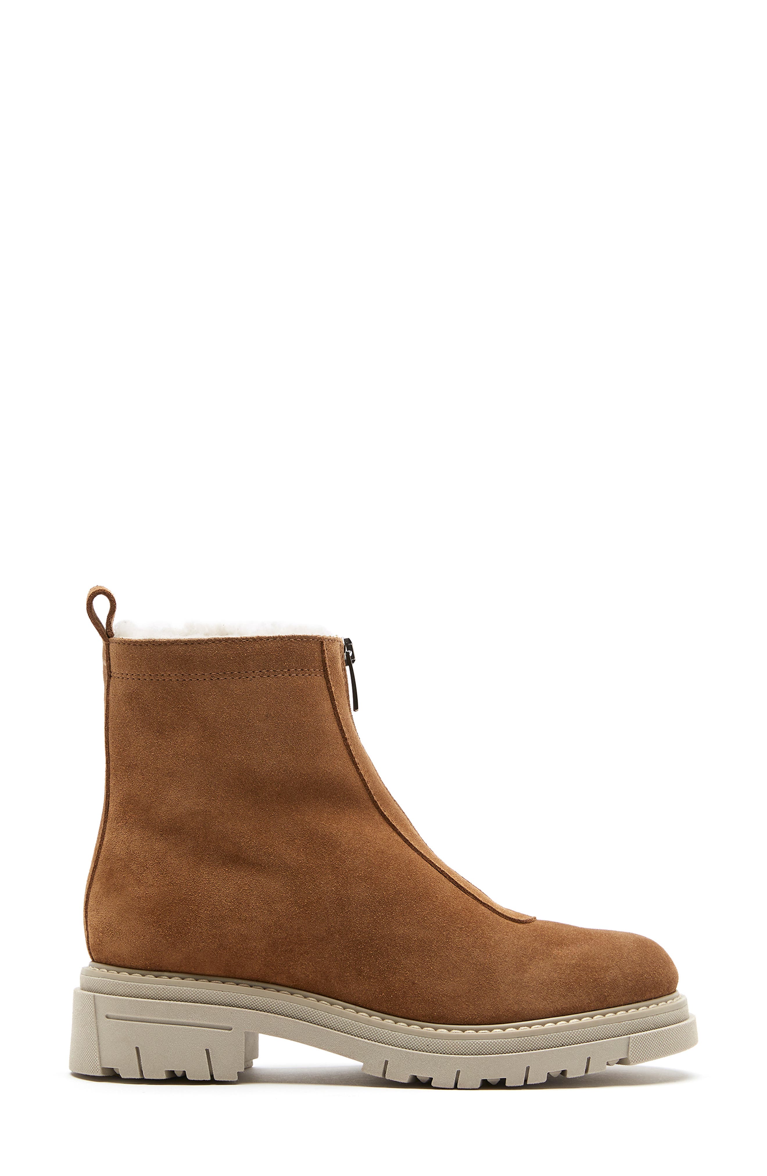La Canadienne Delta Genuine Shearling Lined City Dry<sup>™</sup> Waterproof Bootie, Alternate, color, Toffee Suede
