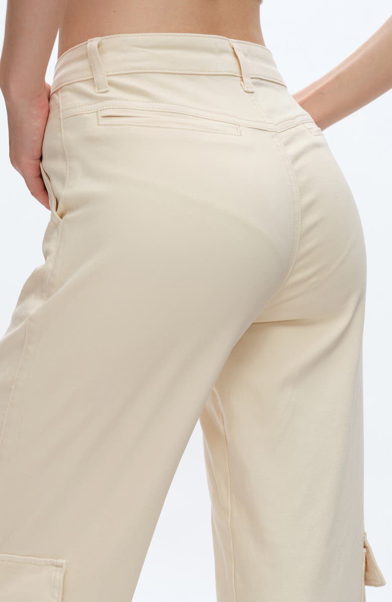 Bayeas High Waist Cargo Wide Leg Jeans, Alternate, color, Beige