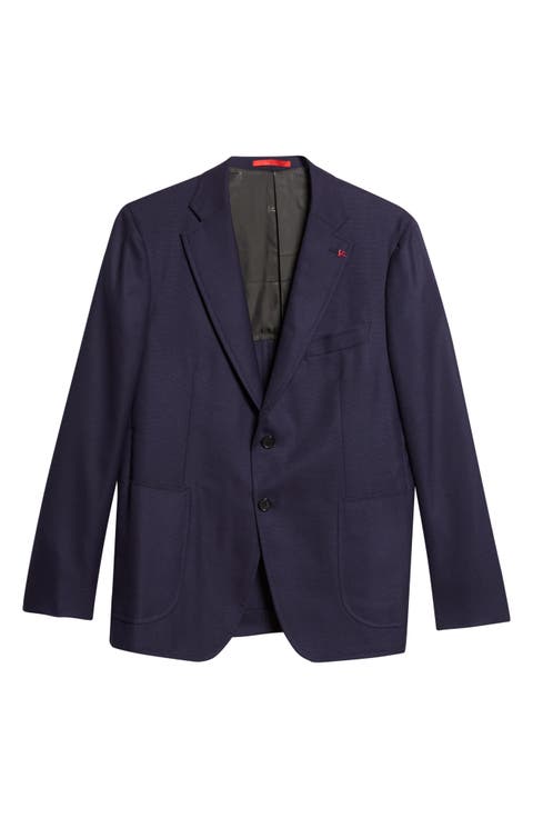 Capri Navy Wool Hopsack Blazer