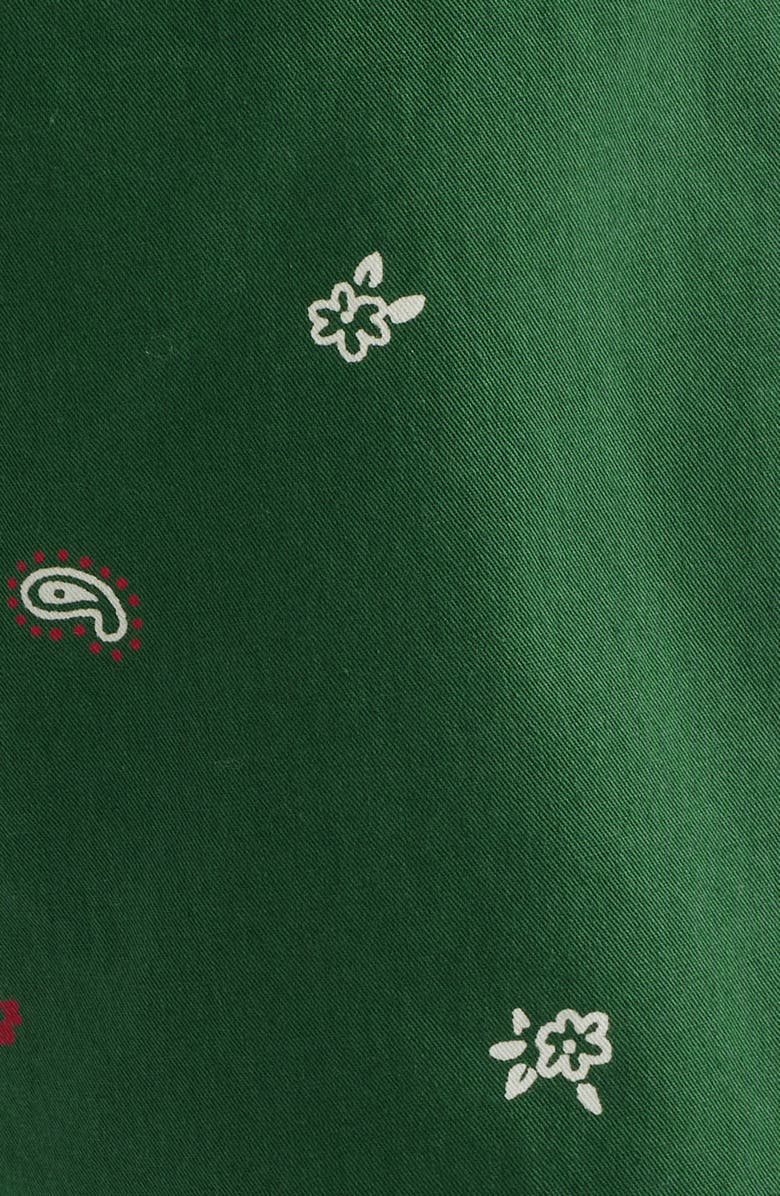 Service Works Paisley Organic Cotton Poplin Drawstring Chef Shorts, Alternate, color, Forest