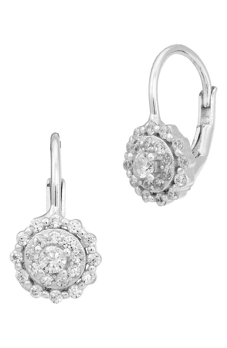 SAVVY CIE JEWELS CZ Medallion Drop Earrings, Main, color, White
