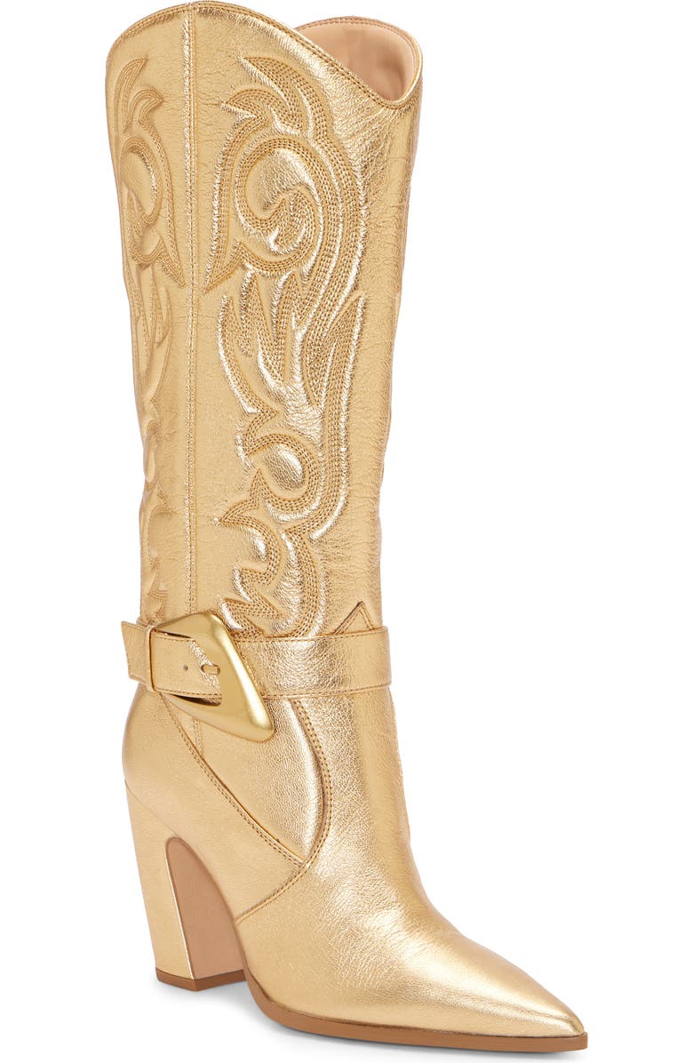 Vince Camuto Biancaa Pointed Toe Western Boot, Main, color, True Gold