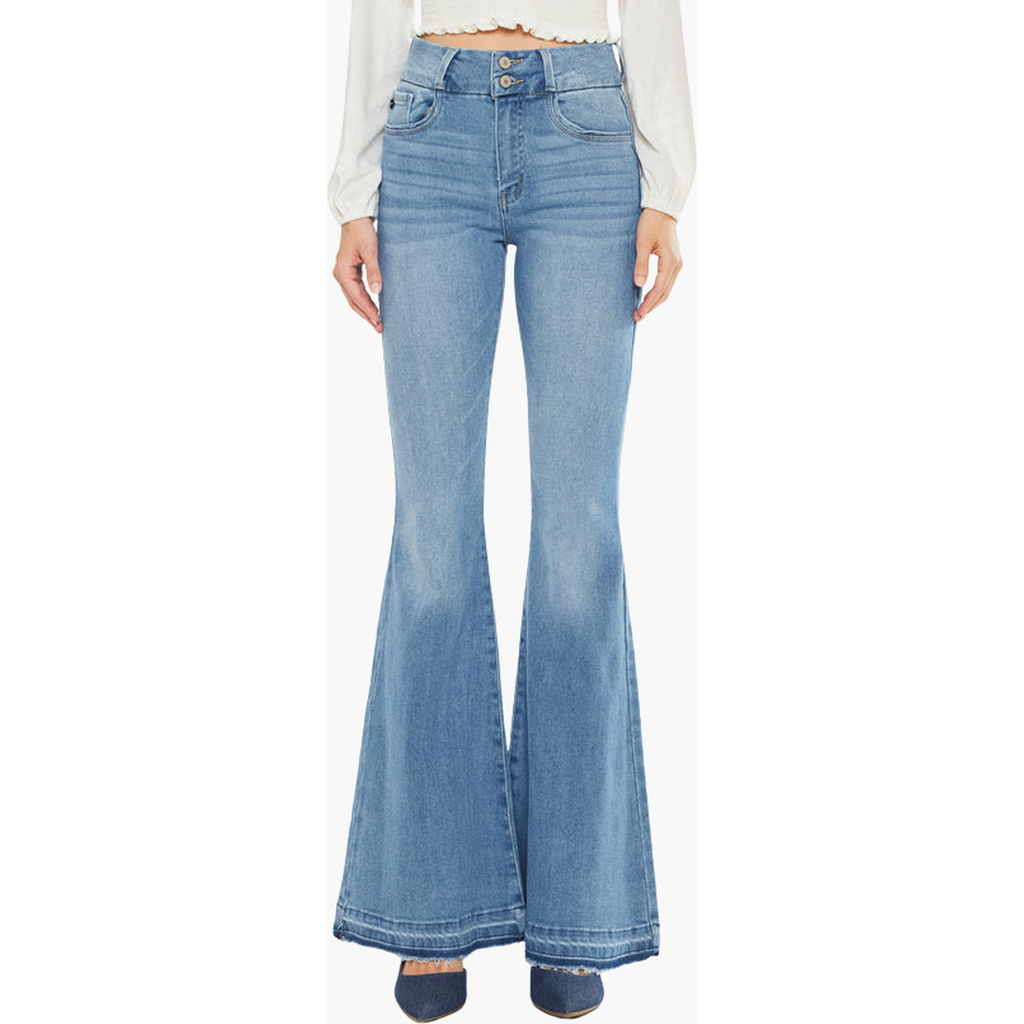 Kancan Cinthia Ultra High Rise Super Flare Jeans In Blue