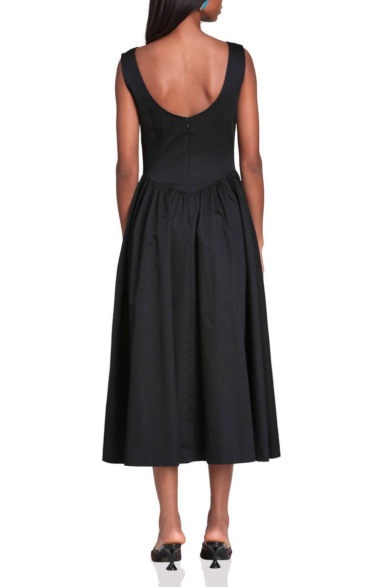 Avec Les Filles Fit & Flare Midi Dress, Alternate, color, Black