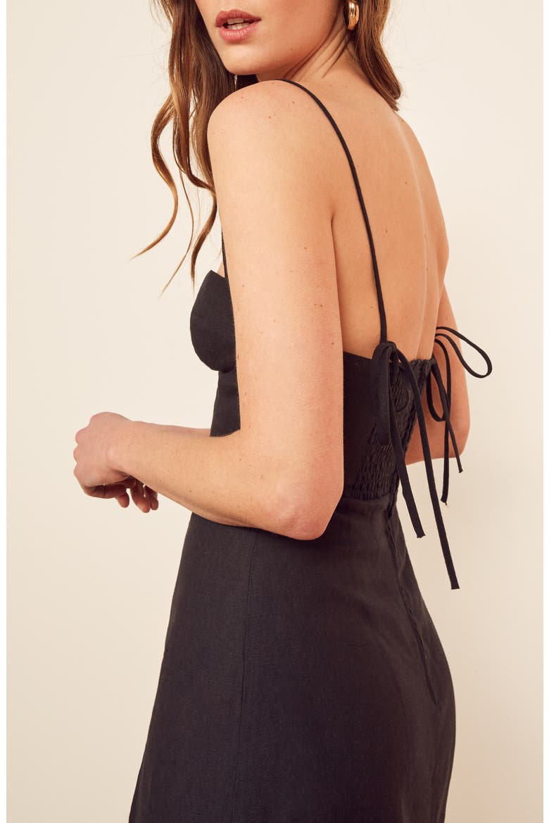 Nebraska Linen Dress, Alternate, color, BLACK