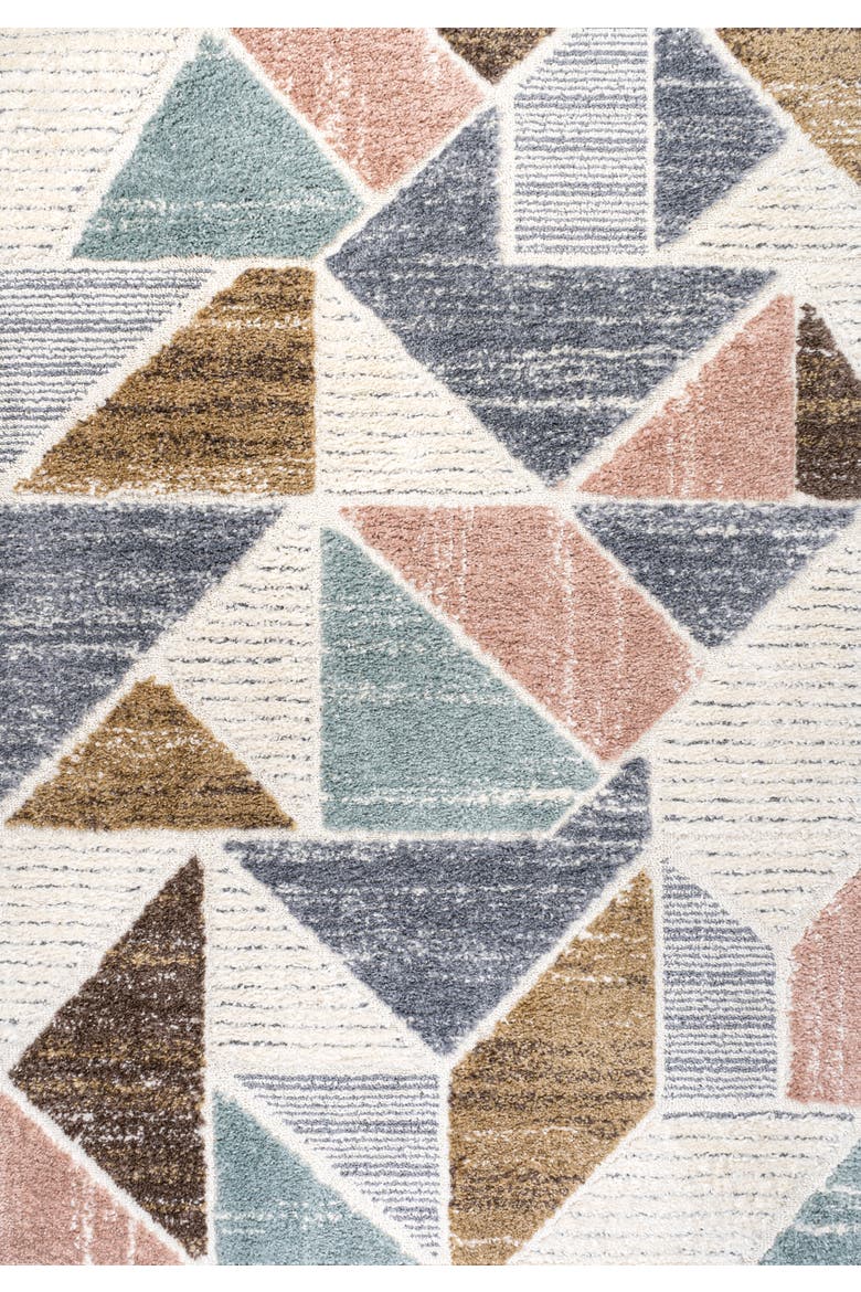 Aileen Geometric Scandi Colorblock Carved Area Rug, Main, color, Multi