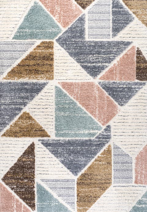 Aileen Geometric Scandi Colorblock Carved Area Rug