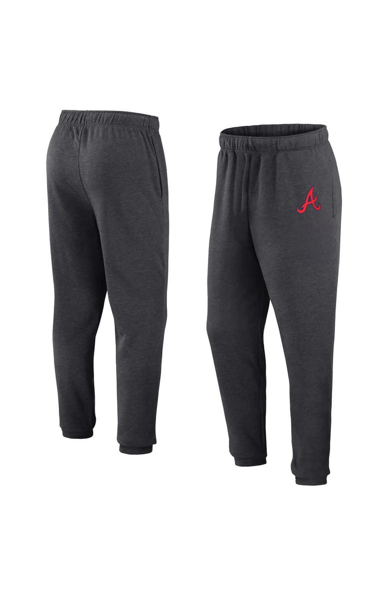 FANATICS Men's Fanatics  Heather Charcoal Atlanta Braves Fleece Jogger Pants, Main, color, 