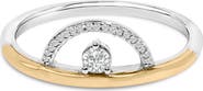 Haus of Brilliance 14K Yellow Gold Plated Sterling Silver 1/10 Cttw Diamond Arc Ring