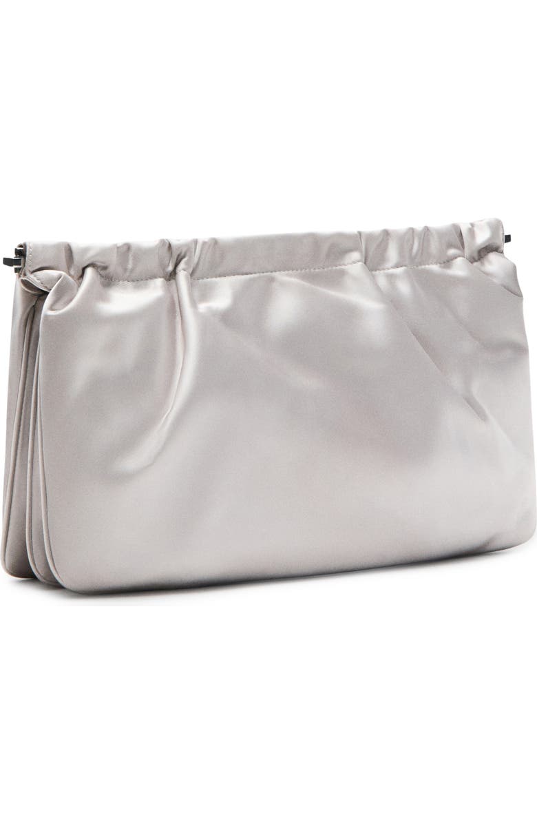 MANGO Satin Frame Clutch, Main, color, Light/ Pastel Grey
