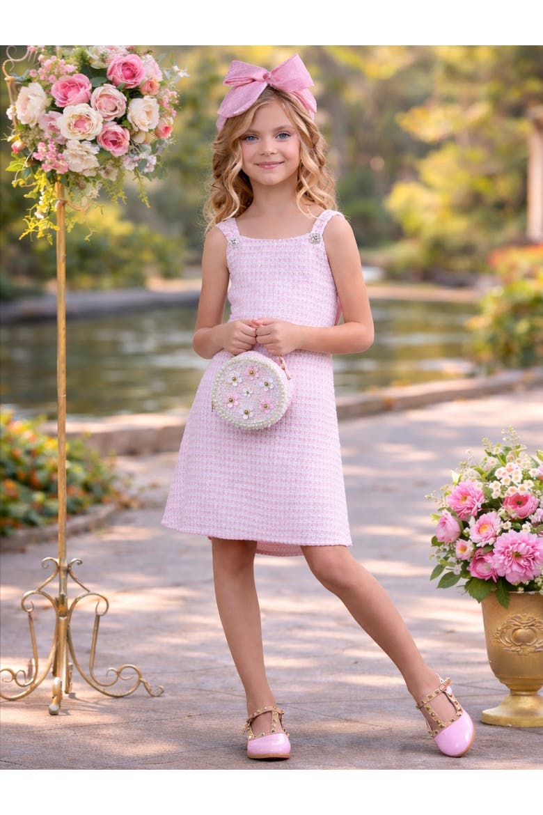 Charm Double Bow Spring Dress, Alternate, color, Pink