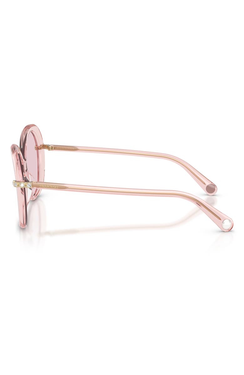 Swarovski 55mm Butterfly Sunglasses, Alternate, color, Transparent Pink / Photo Pink