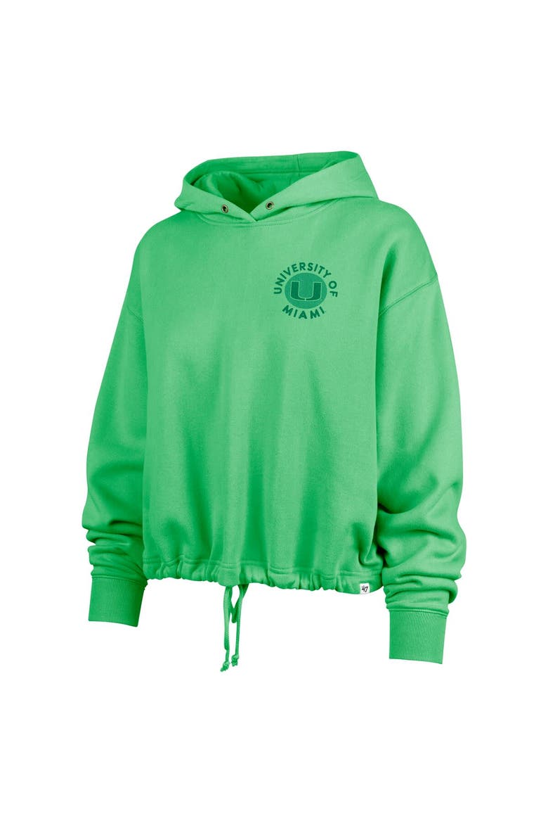 Women's '47  Green Miami Hurricanes Luminance Dot Venice Pullover Hoodie, Alternate, color, Green