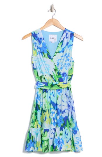 Sam Edelman Abstract Wrap Dress In Blue Multi