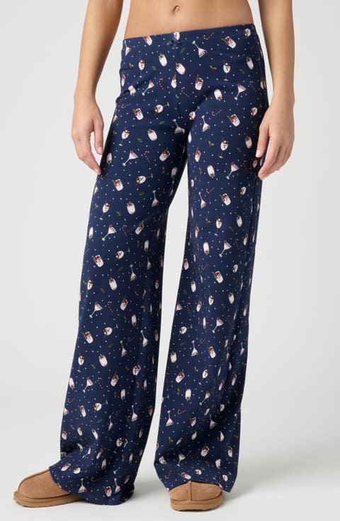 Rib Print Pants