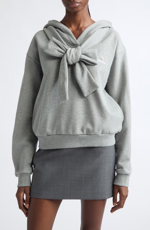 Bow Cotton Fleece Hoodie