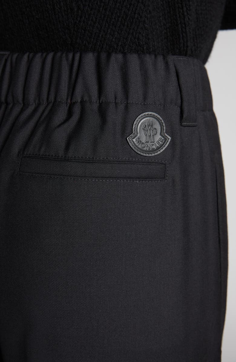 Moncler Drawstring Wool Trousers, Alternate, color, Black