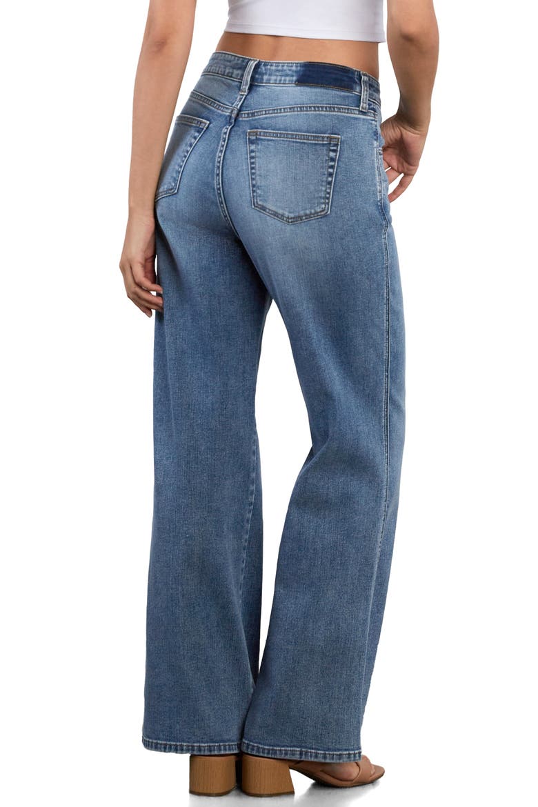 Side Twist Wide Leg Jeans, Alternate, color, GATHER BLUE