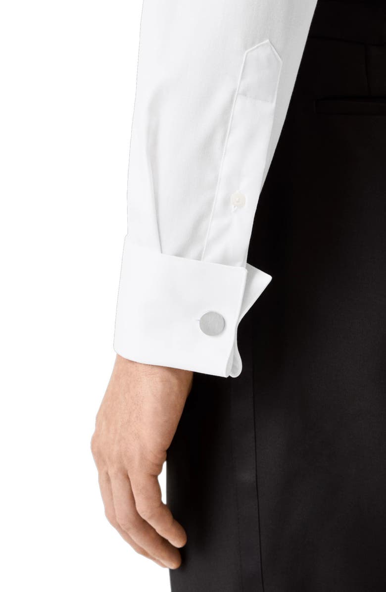 Eton Slim Fit Striped Bib Tuxedo Shirt, Alternate, color, White