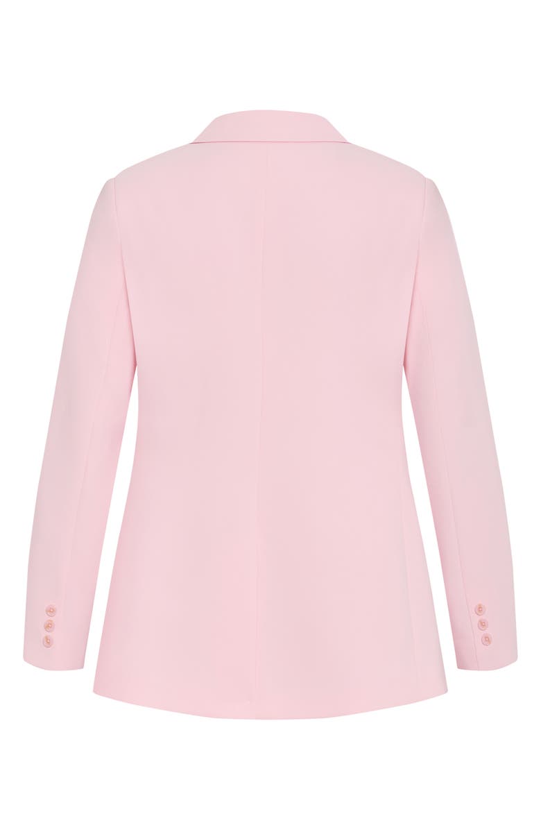 City Chic Holly Double Breasted Blazer, Alternate, color, Soft Pink