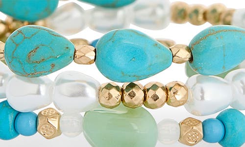 Nordstrom Rack 3-pack Faux Pearl Mixed Bead Bracelets In Multi