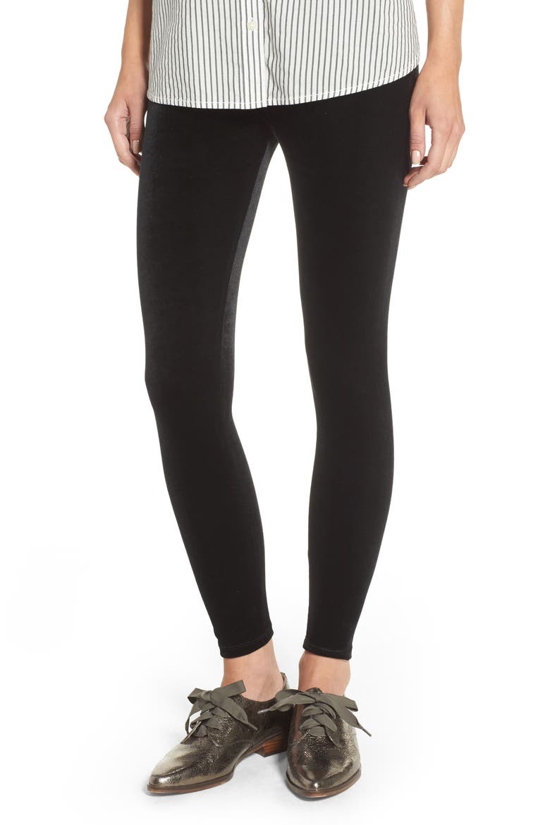 Luxe Velvet Leggings, Main, color, BLACK