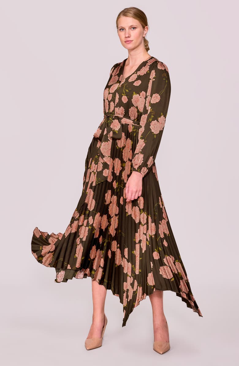 Pleated Asymmetrical Maxi Dress