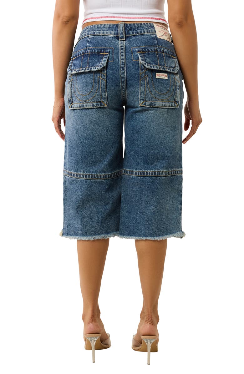 True Religion Bobbi Distressed Cargo Capri Jeans, Alternate, color, Easy Hazel W Destroy