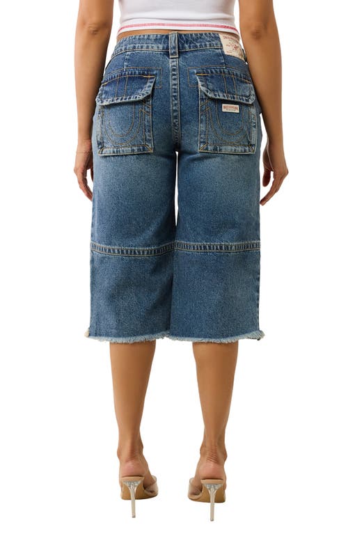 TRUE RELIGION TRUE RELIGION BOBBI DISTRESSED CARGO CAPRI JEANS 