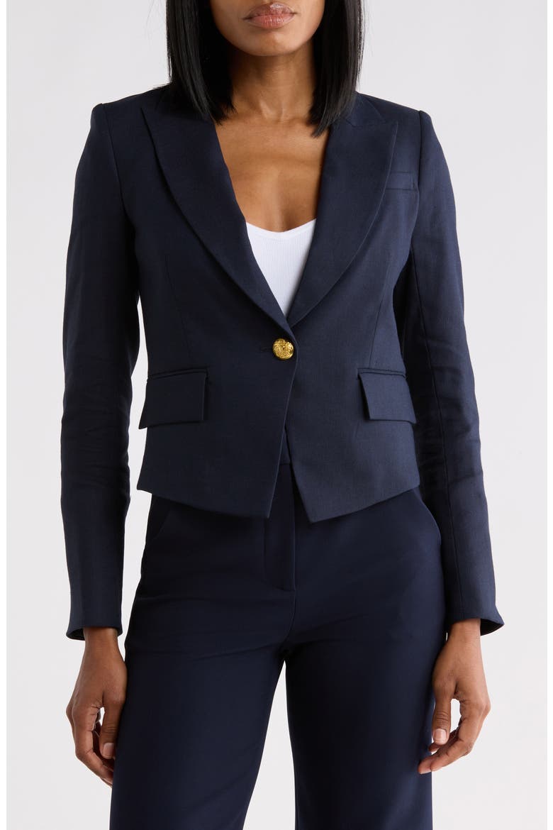 Hosanna Linen Blend Dickey Jacket, Main, color, NAVY