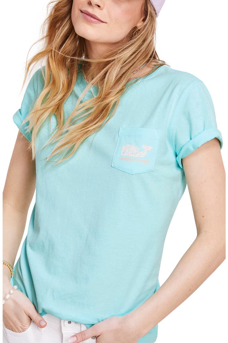 Floral Whale Logo Graphic Tee, Main, color, ISLAND PARADISE