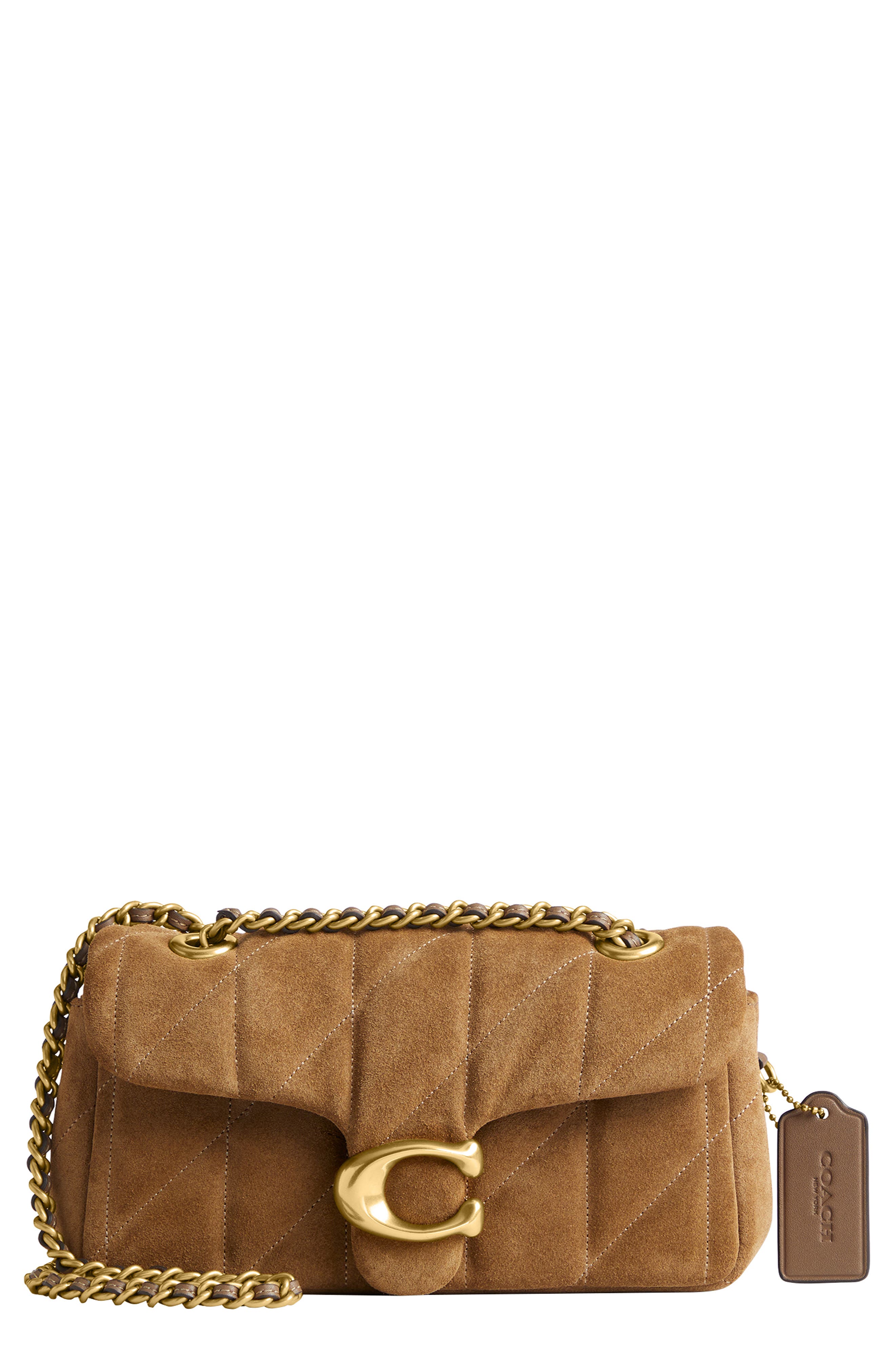 COACH Tabby 20 Quilted Suede Convertible Shoulder Bag, Main, color, 