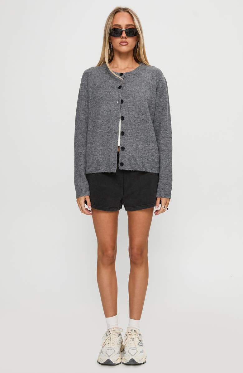 Princess Polly Better Than Fiction Cardigan, Alternate, color, Grey