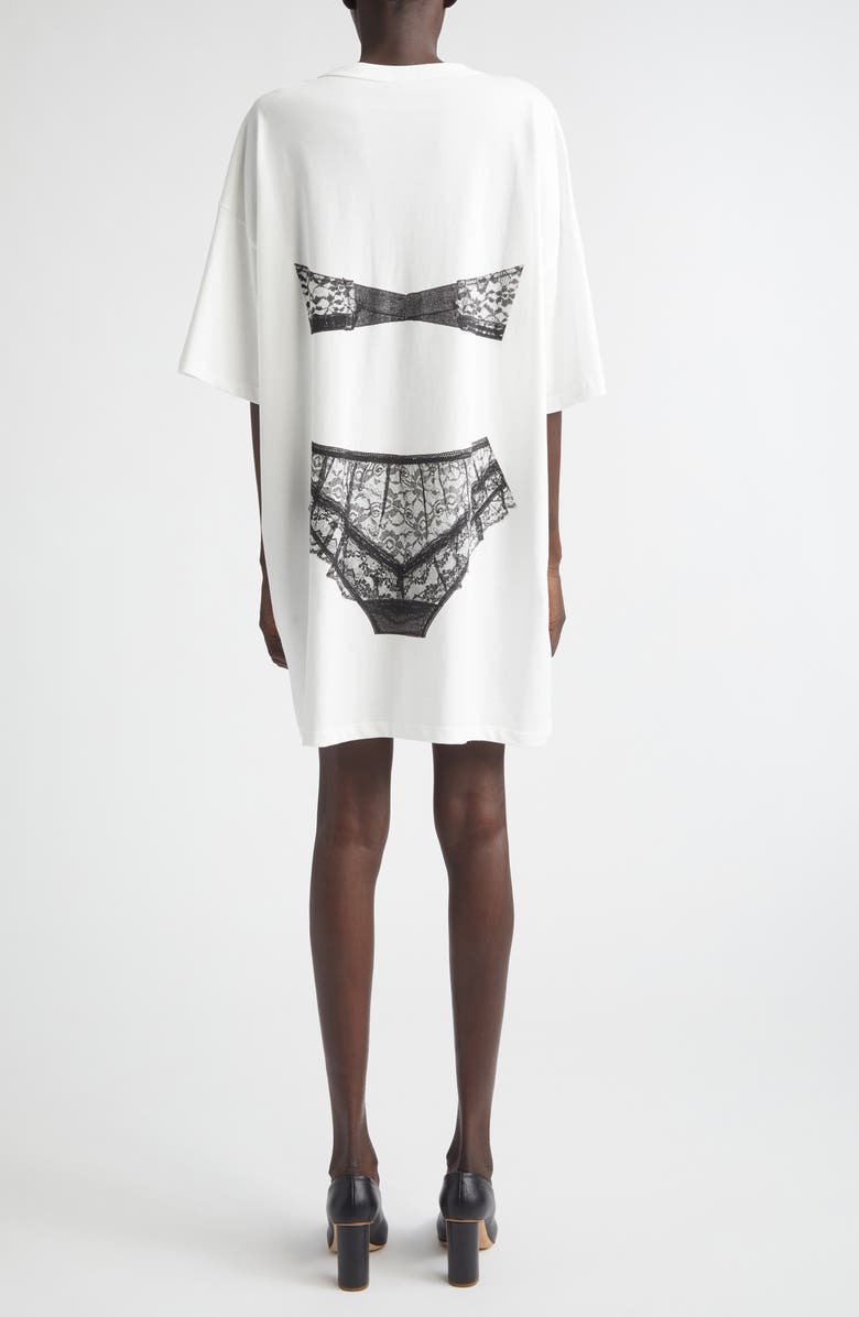 Vaquera Trompe l'Oeil Lingerie Oversize T-Shirt, Alternate, color, White