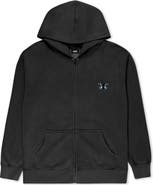 Dalix Butterfly Midweight Fleece Faded Zip Hooded Sweatshirt