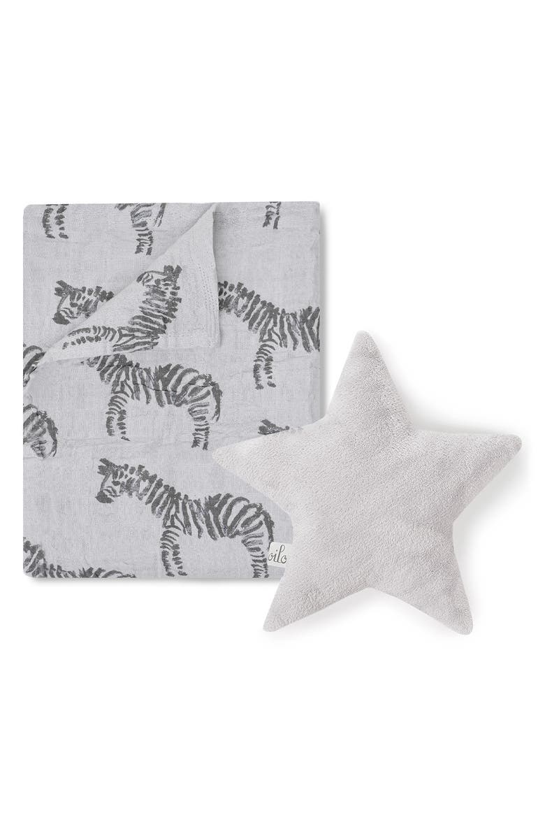 Oilo Swaddle Blanket & Star Dream Pillow Set, Main, color, 