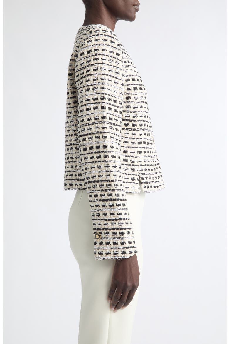 Rosa Basket Weave Tweed Jacket, Alternate, color, LINEN/ BLACK MULTI