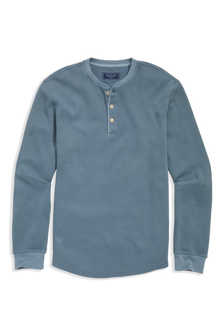 Long Sleeve Thermal Henley, Main, color, BLUE MIRAGE