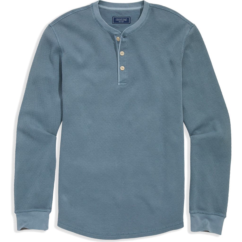 Vineyard Vines Long Sleeve Thermal Henley In Blue